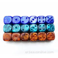 Bescon Raw Raw Marble 16mm Game Dice مع الجانب السادس الفارغ ، 6 ألوان متنوعة